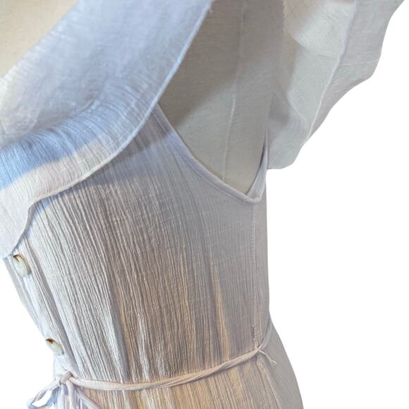 Mlle Gabrielle White Off-Shoulder Flounce Midi Dress Women's Plus Size 1X - Picture 5 of 13